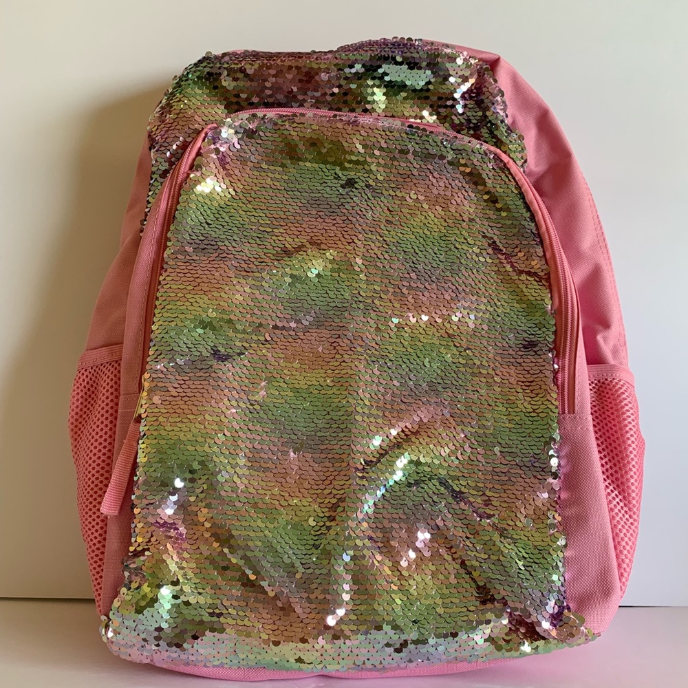 Pink Rainbow Mermaid Sequin Backpack
